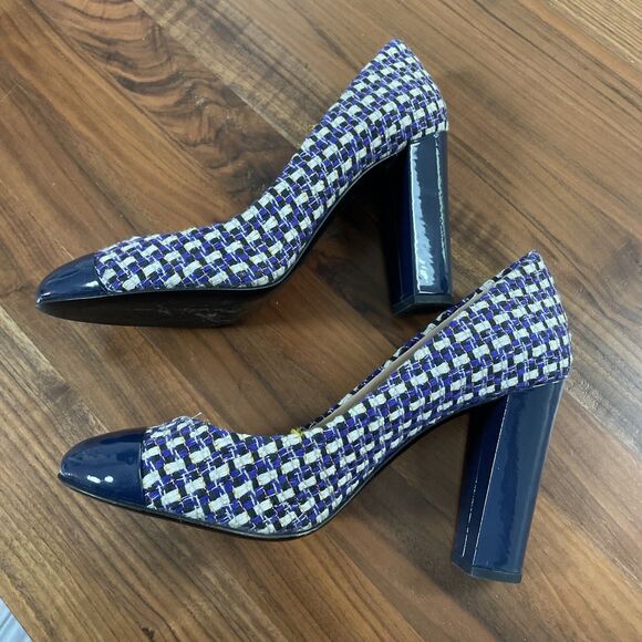 J. Crew Collection Etta Tweed Pumps Block Heels Size 7 - Picture 8 of 15